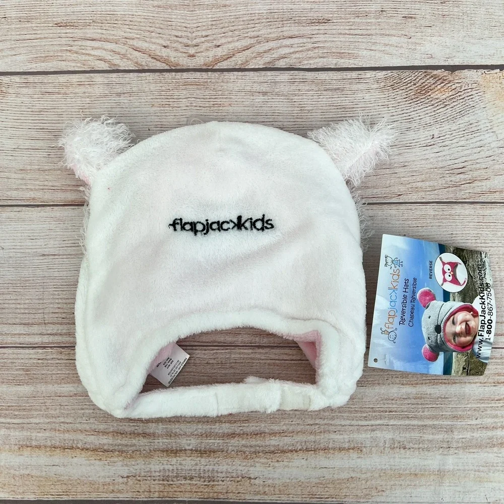 Flapjackkids Reversible Convertible Litten Lamb/Kitten Fitted Hat 6 Month to 1Y
